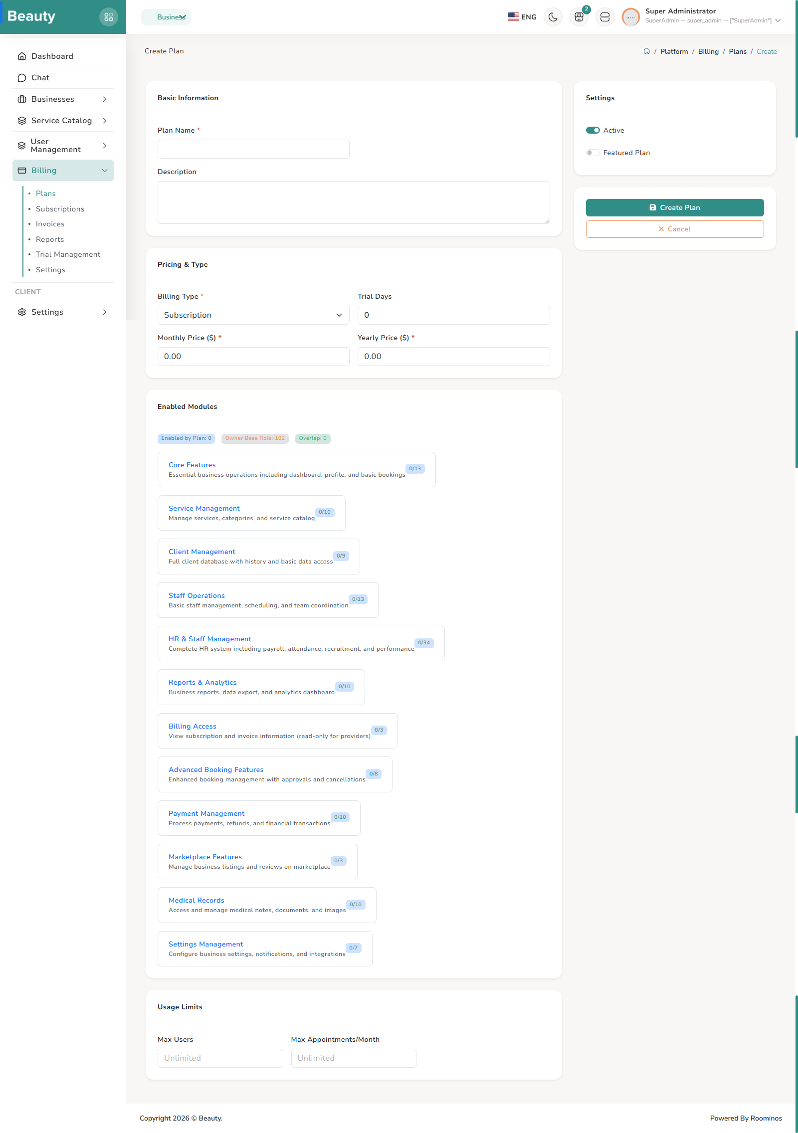 Billing / Plans screenshot 2