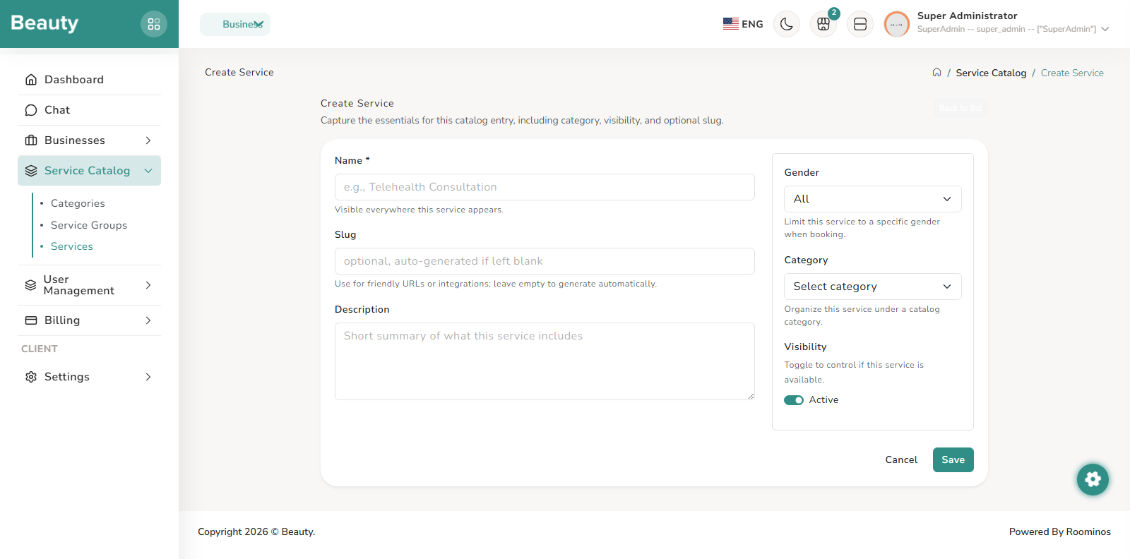 Service Catalog / Services screenshot 2