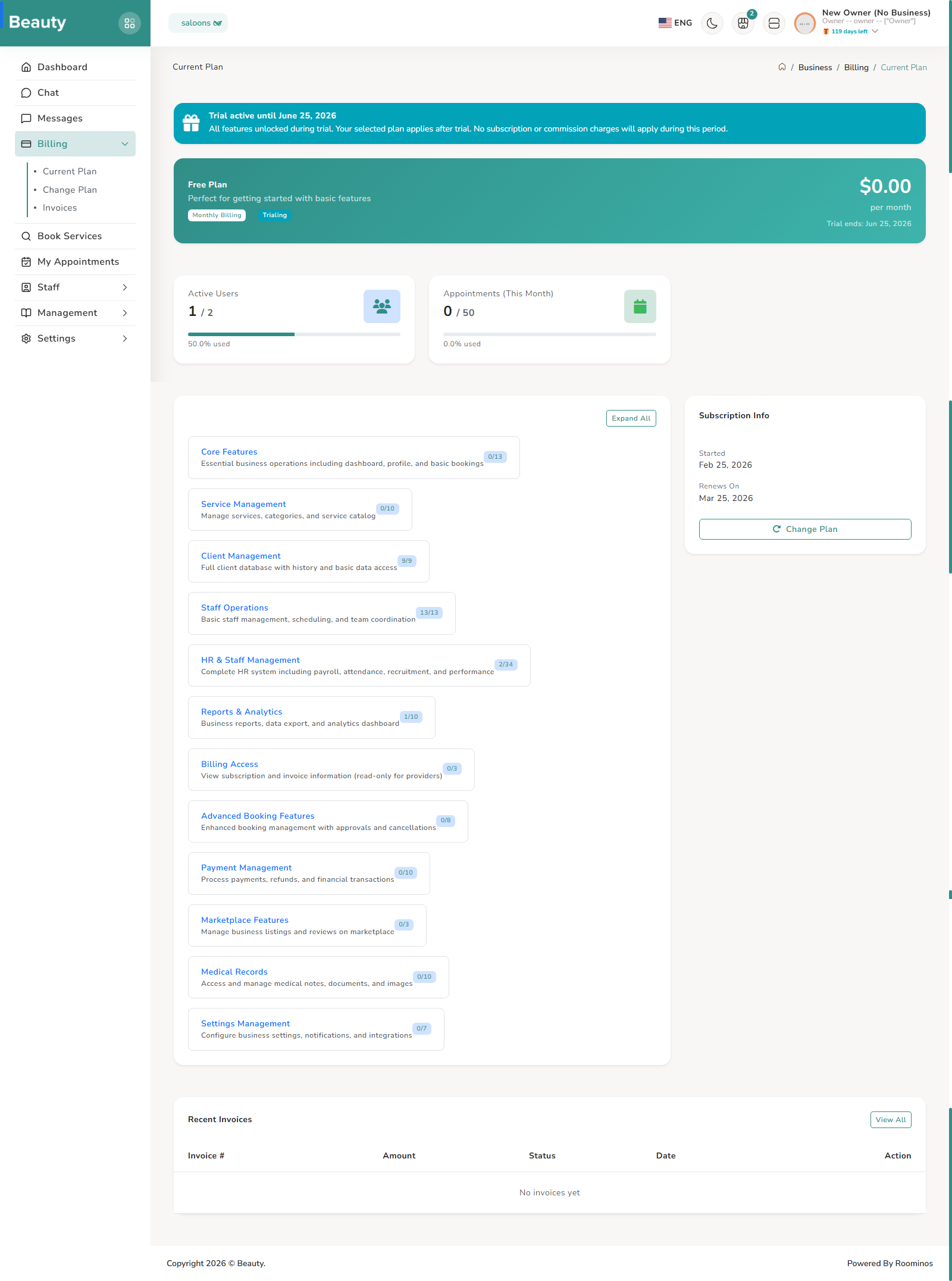 Billing / Current Plan screenshot 1