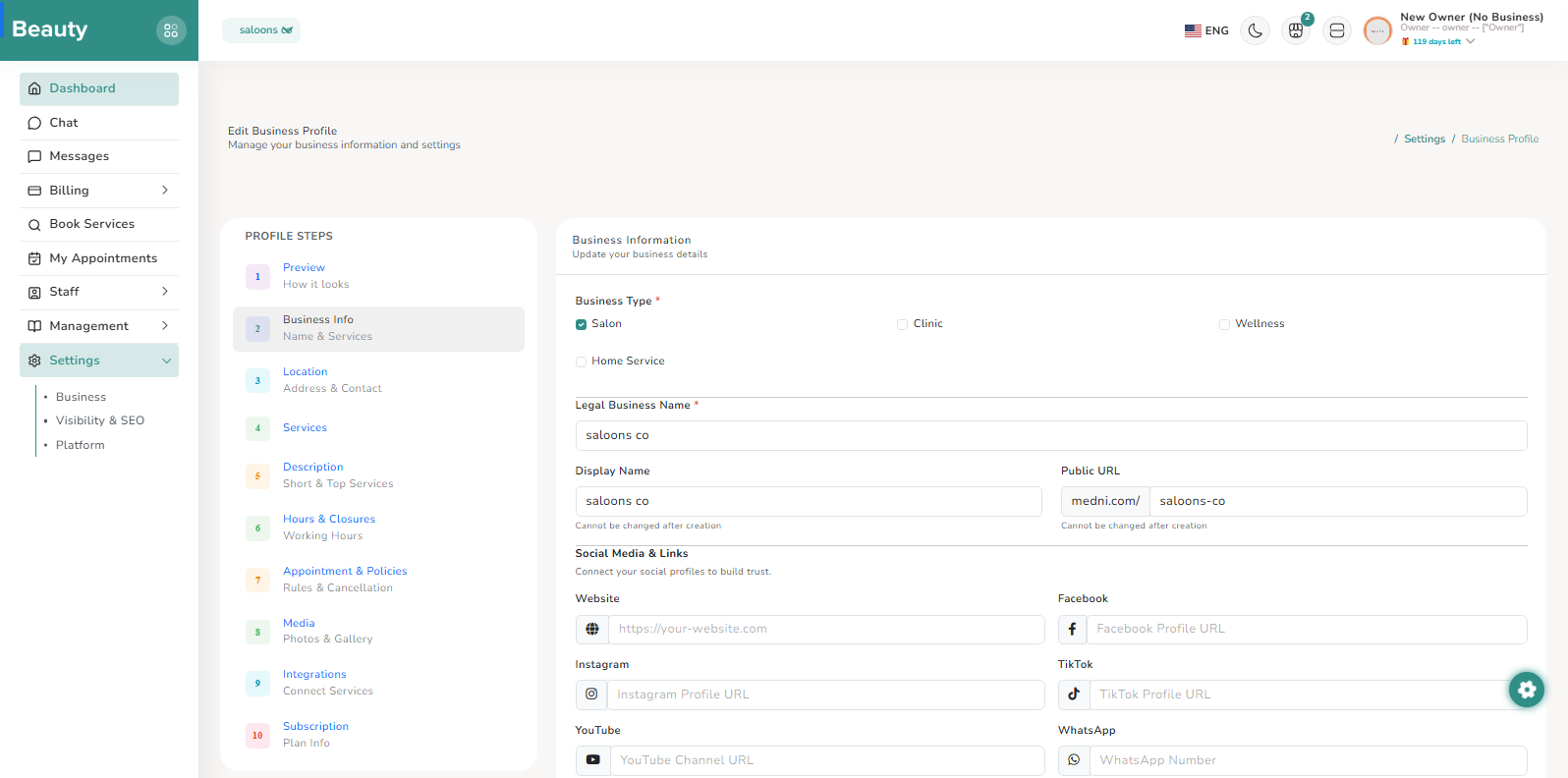 Settings / Business screenshot 2