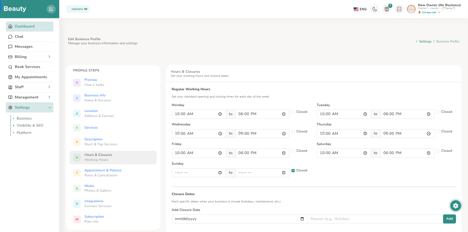 Settings / Business screenshot 6