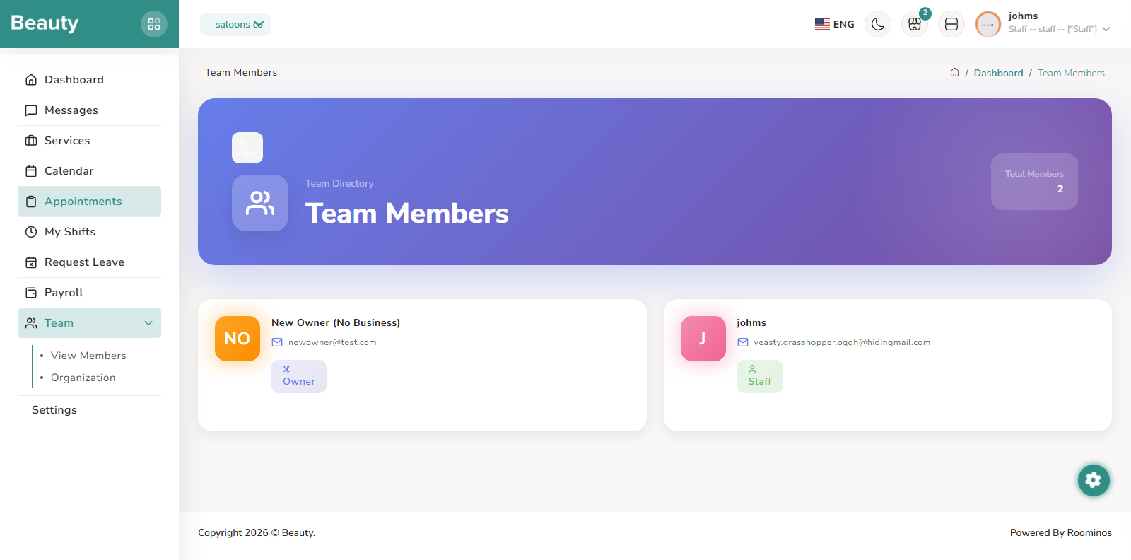 Team / View Members screenshot 1